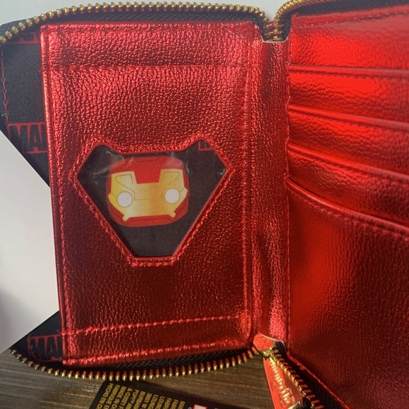 Loungefly Marvel pop Iron Man Cosplay  nwt Pop! Zip Around Wallet - Picture 8 of 15